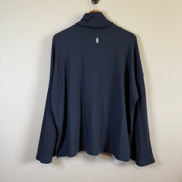 Free People Movement Ribbed Turtleneck Can't Handle This Dark Navy Blue Size LG - Picture 10 of 15